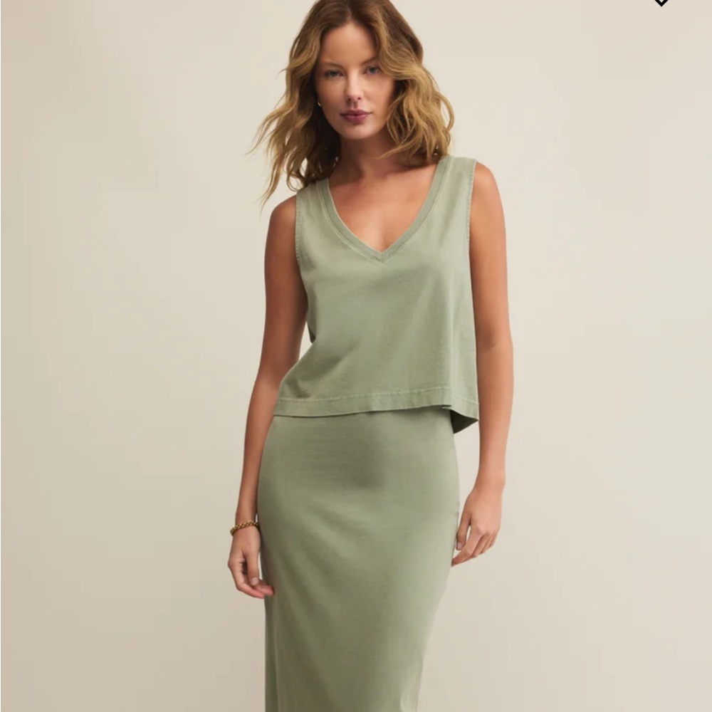 Z supply cotton jersey top & skirt